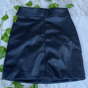 H&M Leather Mini Skirt Pleather Edgy Grunge High Rise Waist A-Line Pencil NWT
